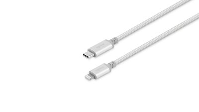 Кабель передачи данных 1.2 метра Lightning, USB-C Moshi Integra™ Cable to Jet Silver