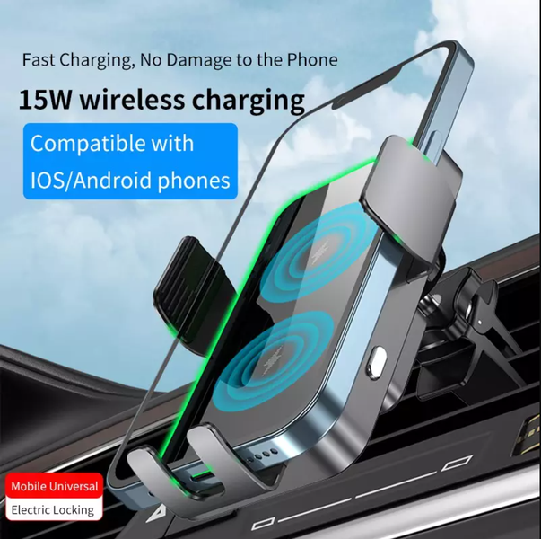 Автотримач з бездротовою зарядкою 15w X9 Dual Coil for Samsung Galaxy Z Flip 11070 фото