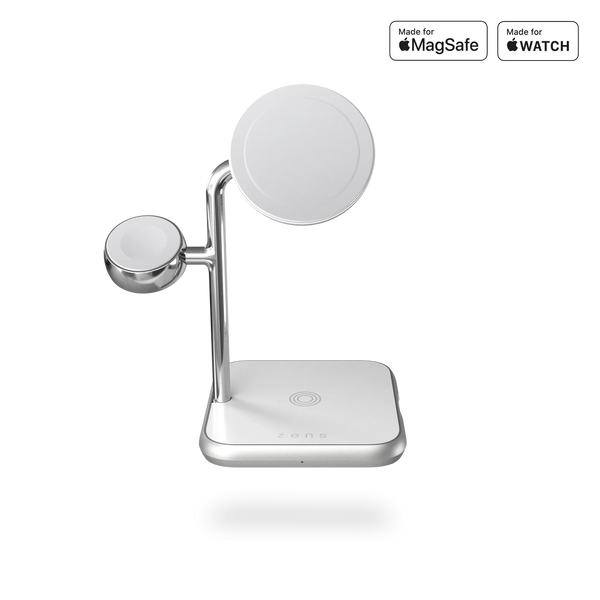 Бездротова зарядна док-станція магнітна 4в1 для Apple iPhone/iWatch/AirPods Zens White