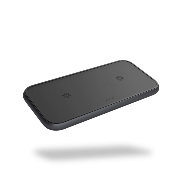 Док-станция беспроводной зарядки 2в1 для Apple iPhone/AirPods Zens Dual Aluminium Black with 30W USB-C PD adapter