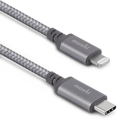 Шнур для передачи данных 1.2 метра Lightning, USB-C Moshi Integra™ Cable Titanium Gray