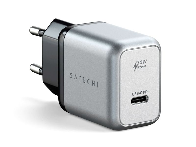 Сетевое устройство для зарядки электроники Satechi 30W USB-C PD Gan Wall Charger Space Gray ST-UC30WCM-EU фото
