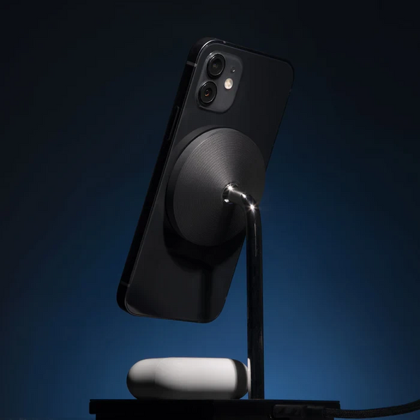 Магнітний бездротовий зарядний пристрій Native Union Snap 2-in-1 Black для Apple iPhone 12-15/AirPods SNAP-2IN1-WL-BLK фото