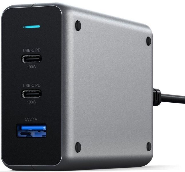Сетевой адаптер для зарядки Satechi 100W USB-C PD Compact Gan Charger Space Gray (ST-TC100GM-EU)
