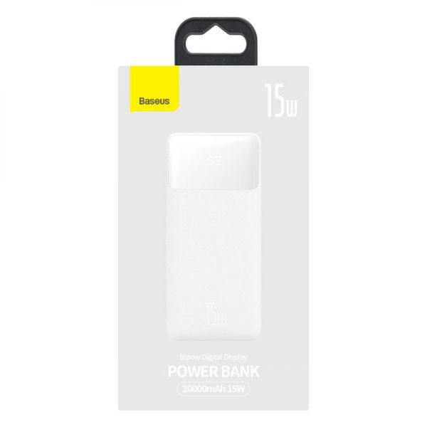 Power Bank Baseus Bipow 15W 20000 mAh Cable USB to Micro 25cm (PPBD0501xx) Цвет Белый, 02 6932172618223 фото