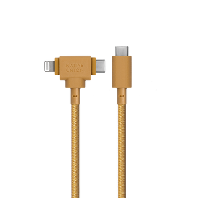 Универсальный шнур для зарядки техники 1.5 метра Native Union Belt Cable Universal USB-C to USB-C/Lightning Kraft (1.5 m) (BELT-CCL-KFT-NP)