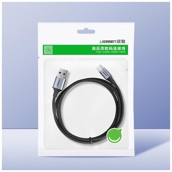 Кабель UGREEN US288 USB-A 2.0 to USB-C Cable Nickel Plating Aluminum Braid 2m (Black) (UGR-60128) UGR-60128 фото