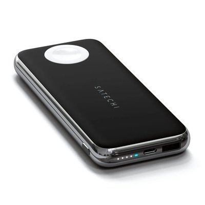 Беспроводной повербанк, зарядка для смартфонов и часов Apple iPhone/iWatch/AirPods Satechi 10 000 mAh Gray ST-UC10WPBM фото