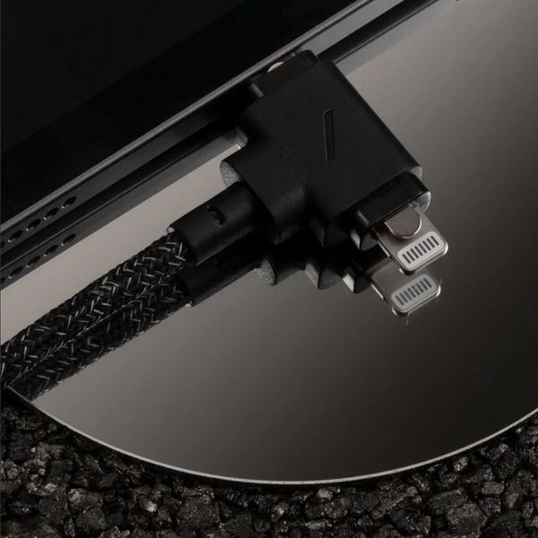 Универсальный шнур для зарядки техники 1.5 метра USB-C to USB-C/Lightning Native Union Belt Black