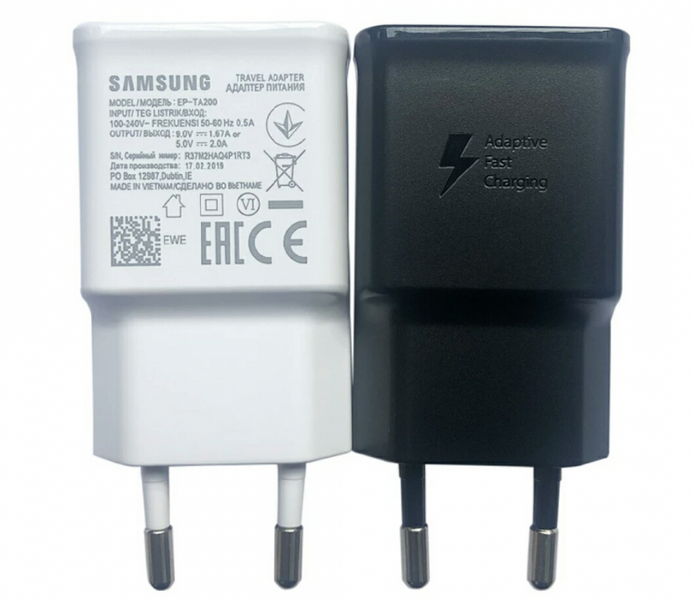 Сетевой зарядный адаптер питания Samsung EP-TA200 Adaptive fast charger (Original) черный 82051 фото