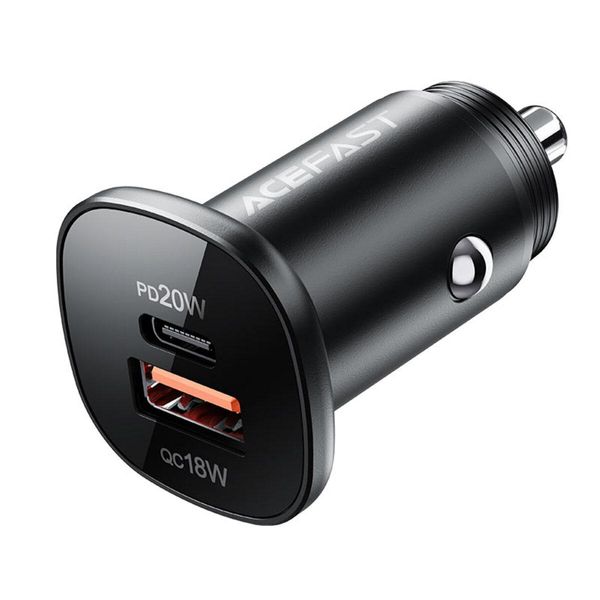 Автомобільний зарядний пристрій ACEFAST B1 mini 38W(USB-C+USB-A) dual-port metal car charger AFB1B фото