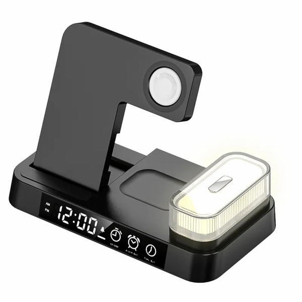 Док-станція A37 5in1+Lamp/Alarm Clock 30W для Apple IPhone, iWatch, AirPods 23025 фото