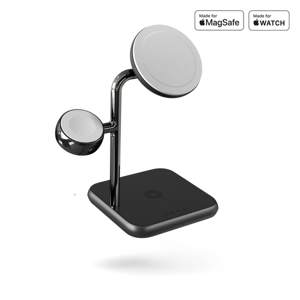 Магнітна бездротова зарядна док-станція 4в1 для Apple iPhone/iWatch/AirPods Zens Black