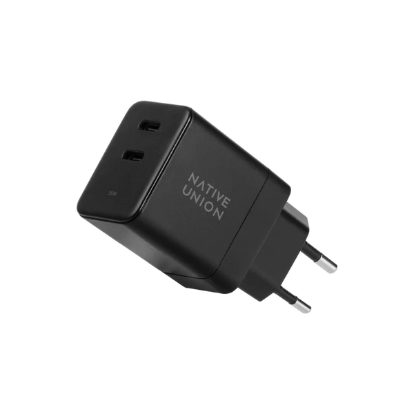 Сетевое зарядное устройство для телефона и другой техники Native Union Fast 35W Dual USB-C Port Black