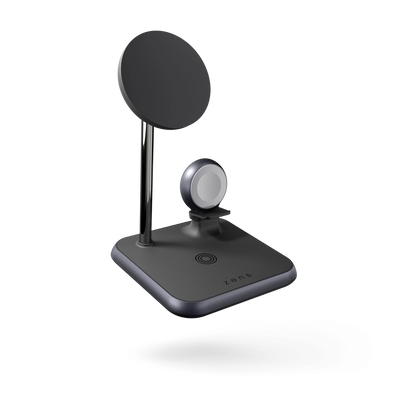 Магнитная беспроводная док-станция 3в1 для Apple iPhone/iWatch/AirPods Zens Magnetic + Watch Wireless Black ZEDC20B/00 фото