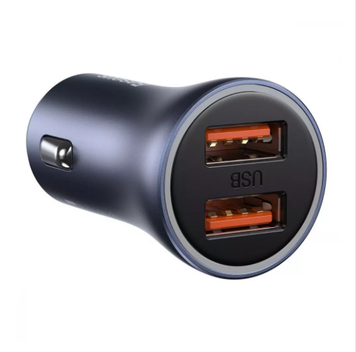Автомобильное зарядное устройство Baseus Golden Contactor Pro 40W USB + Type-C + Cable Type-C 5A (1m) dark gray 3191301 фото