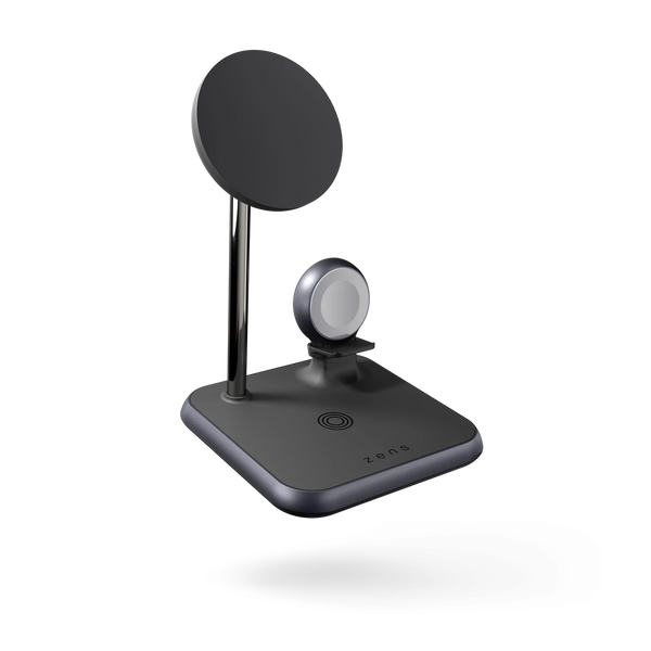 Магнітна бездротова док-станція 3в1 для iPhone/iWatch/AirPods Zens Magnetic + Watch Wireless Black ZEDC20B/00 фото